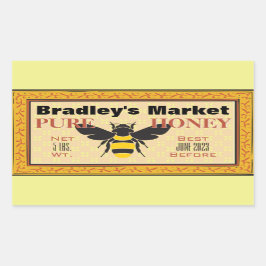 Gelbe und schwarze Hummel individuell angepasst Rechteckiger Aufkleber