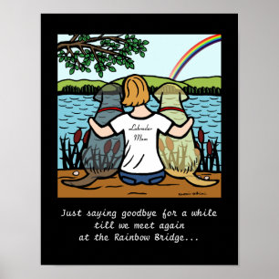 Gelbe und schwarze Labrador-Engel und Mama 3 Poster