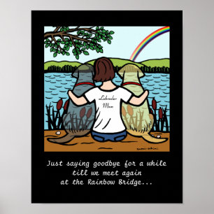 Gelbe und schwarze Labrador-Engel und Mama Brünett Poster