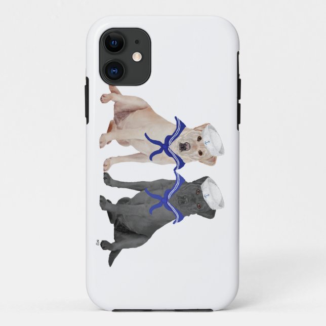 Gelbe und schwarze Labrador-Retrievers Case-Mate iPhone Hülle (Rückseite)