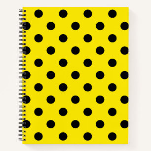 Gelbe und schwarze Polka-Punkte Notizbuch