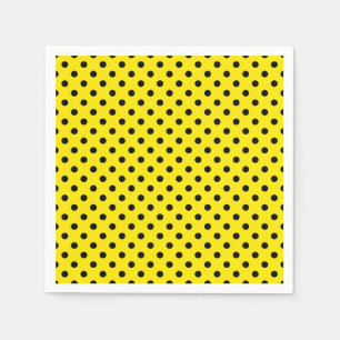 Gelbe und schwarze Polka-Punkte Serviette