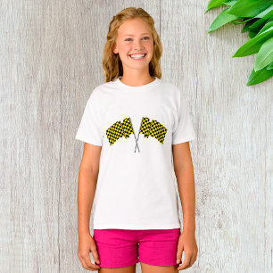 Gelbe und schwarze Racefahnen T-Shirt