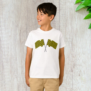 Gelbe und schwarze Rennflaggen T-Shirt