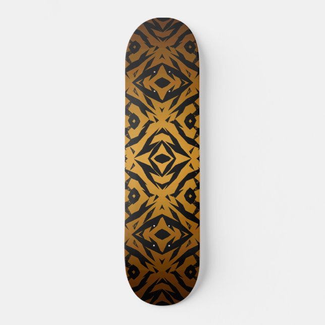 Gelbe und schwarze Stammes Skateboard (Vorderseite)