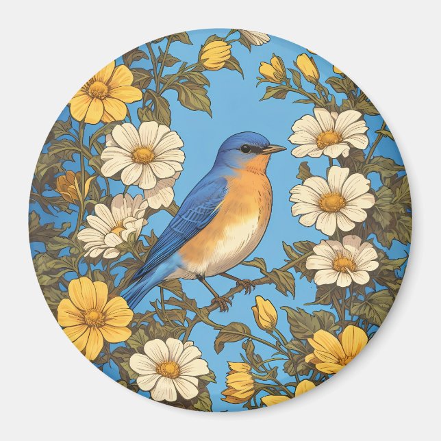 Gelbe und weiße Blume Magnet (Vorne)