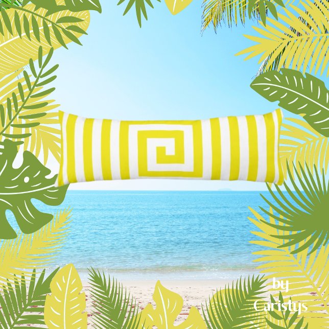 Gelbe und weiße Geometrien Solid Reverse Seitenschläferkissen (Von Creator hochgeladen)