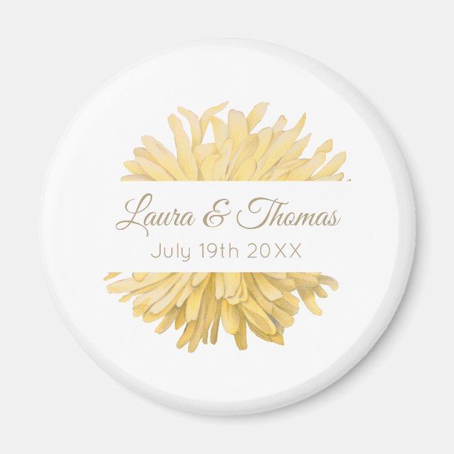 Gelbe und weiße Hochzeit Magnet (Vorne)