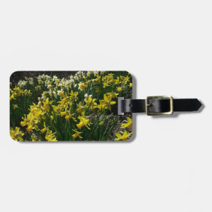 Gelbe und weiße Kleidung Frühlingsblumen Gepäckanhänger