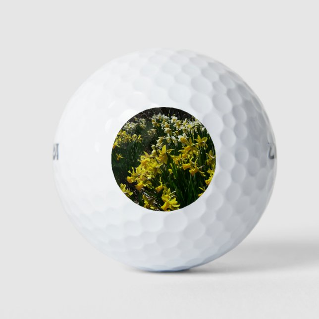 Gelbe und weiße Kleidung Frühlingsblumen Golfball (Vorderseite)