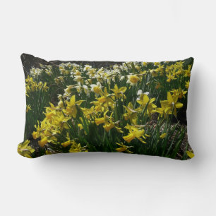 Gelbe und weiße Kleidung Frühlingsblumen Lendenkissen