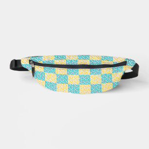 Gelbe und weiße Liebe in Türkis Bauchtasche