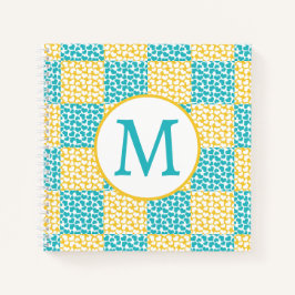 Gelbe und weiße Liebe in Türkis Notizbuch