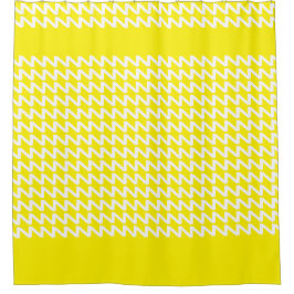 Gelbe und weiße moderne Sharp Waves Duschvorhang