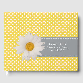 Gelbe und weiße Polka Dots Hochzeitengängerbuch Gästebuch