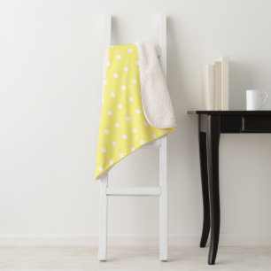 Gelbe und weiße Polka-Punkte Sherpadecke