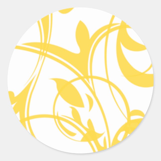 Gelbe und weiße Siegel zur Einladung Runder Aufkleber (Vorderseite)