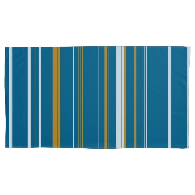 Gelbe und weiße Streifen Kissenbezug (Vorderseite-Links)