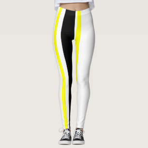 Gelbe und weiße Streifen Leggings