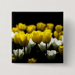 Gelbe und weiße Tulpen Button