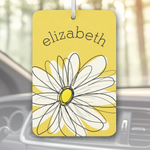 Gelbe und weiße weiße, weißliche Daisy mit benutze Autolufterfrischer