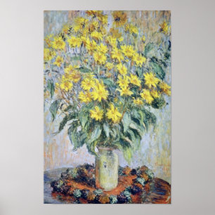 Gelbe Vase der Chrysanthemen, Claude Monet Blume Poster