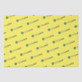 Gelbe Verpackung für das Logo für die Werbeaktion Seidenpapier