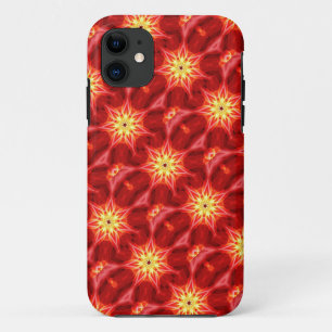 gelbe Verzierungen auf Rot iPhone 11 Hülle