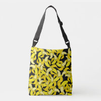 Gelbe Vintage-Bananen: Schwarzer Hintergrund