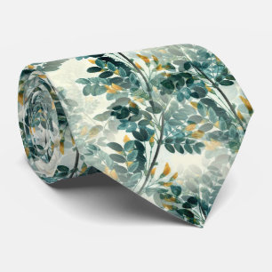 Gelbe Vintage-Blumenblattpflanze Krawatte