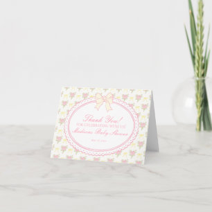 Gelbe Vintage-Fancy-Blumen-Dankeskarten Dankeskarte