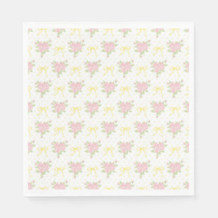 Gelbe Vintage-Fancy-Blumen-Party-Dessert Serviette