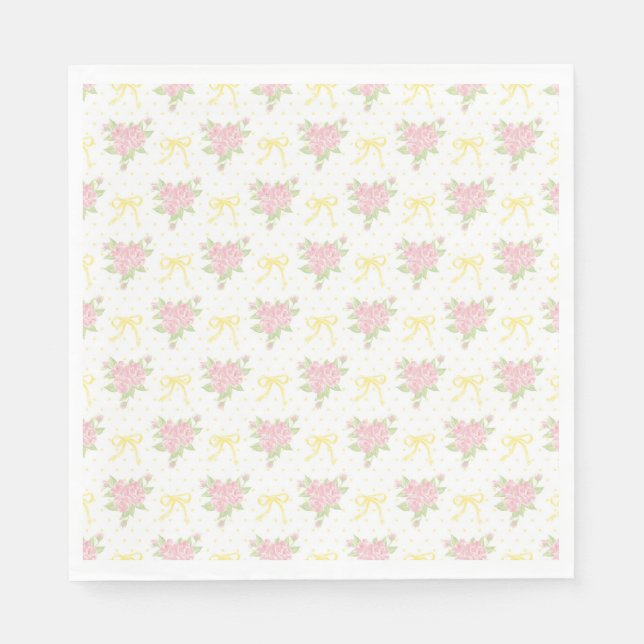 Gelbe Vintage-Fancy-Blumen-Party-Dessert Serviette (Vorderseite)