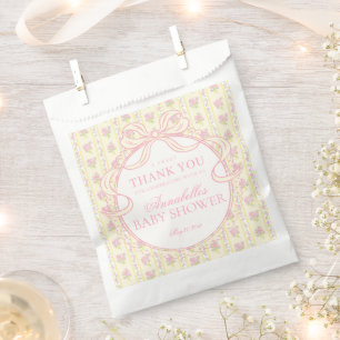 Gelbe Vintage Fancy Florale Babyparty-Desserts Geschenktütchen