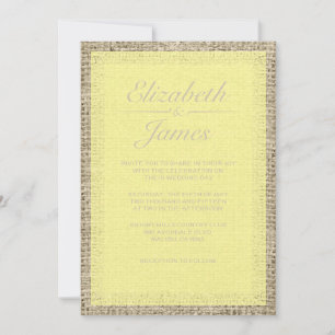 Gelbe Vintage-Jute-Hochzeitseinladungen Einladung