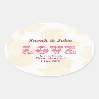 Gelbe Vintage Rose Candy Buffet Sticker