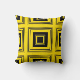 Gelbe Vintage Streifen Retro Art Design Abstrakt Kissen