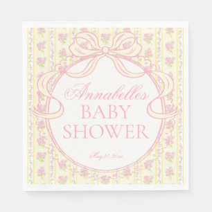 Gelbe Vintage-verschlungene Blumen Baby Shower Des Serviette
