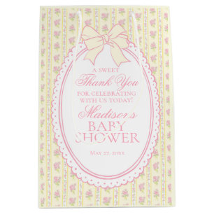 Gelbe Vintage-verschlungene Blumen Geschenke für B Mittlere Geschenktüte