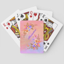 Gelbe violette Blumen Abstraktes Aquarellmuster
