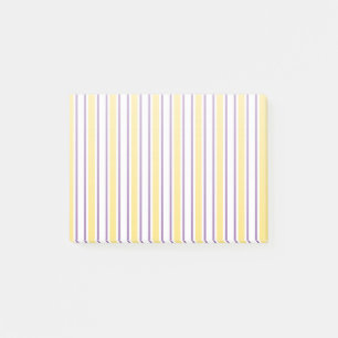 Gelbe, violette und weiße Bonbonstreifen Post-it Klebezettel