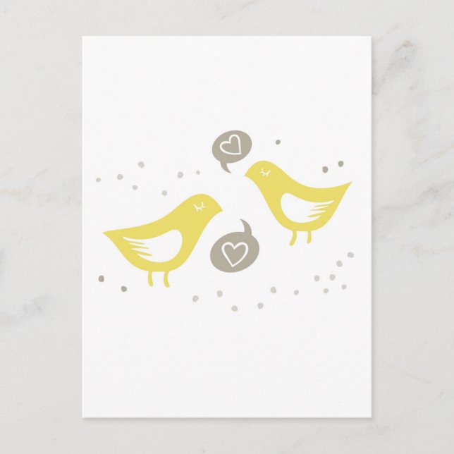 gelbe Vögel, die über Liebe sprechen Postkarte (Vorderseite)