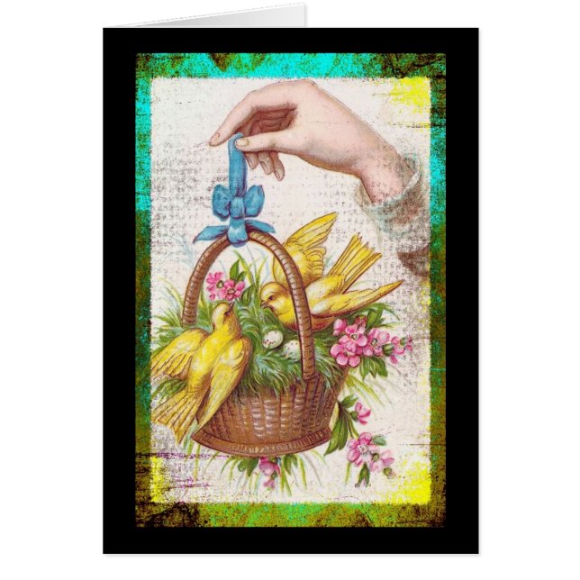 Gelbe Vögel in einem Korb (Vorne)