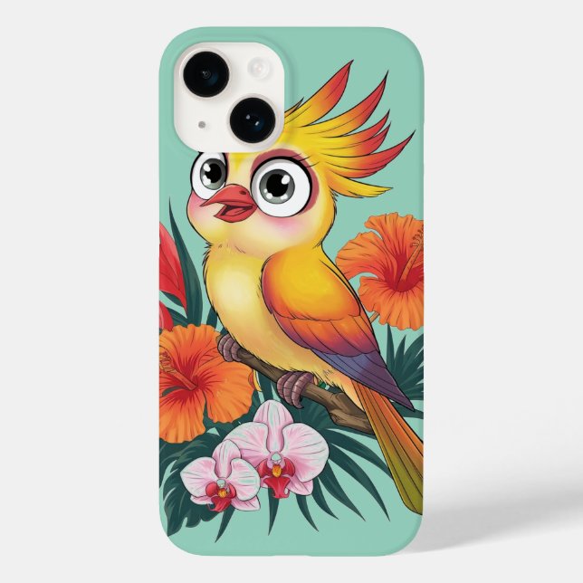 Gelbe Vögel mit Blume Case-Mate iPhone Hülle (Rückseite)