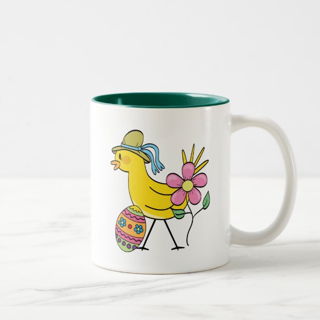 Gelbe Vogel-T - Shirts und Geschenke Ostern Zweifarbige Tasse (Rechts)