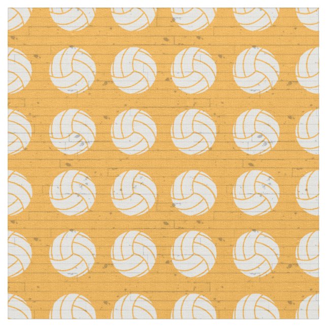 Gelbe Volleyball-Holzfußboden Gemustert Stoff (Nahaufnahme)