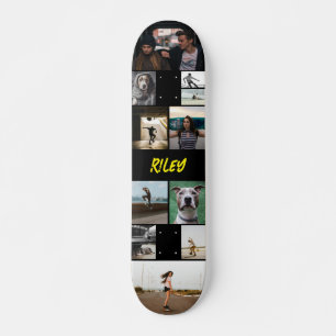 Gelbe Vorlage zum Hinzufügen von Namen Schwarz-Fot Skateboard