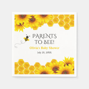 Gelbe Waben-Eltern für Baby Shower Biene Serviette