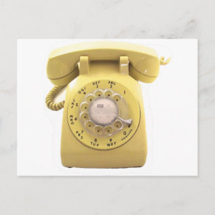 Gelbe Wählscheibentelefon Postkarte