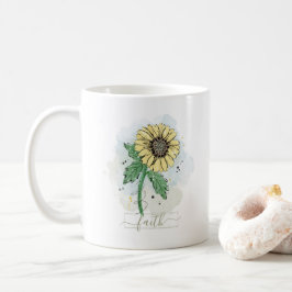 Gelbe Wasserfarbe Blume Glaube Kaffeetasse